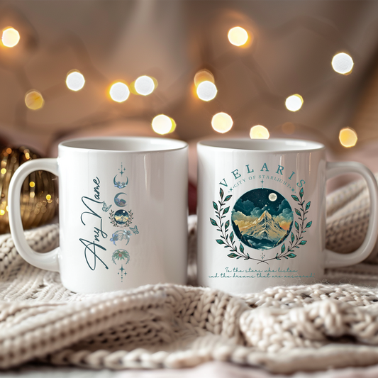 Velaris ACOTAR Mug – Blue & Green Design | 11oz Ceramic